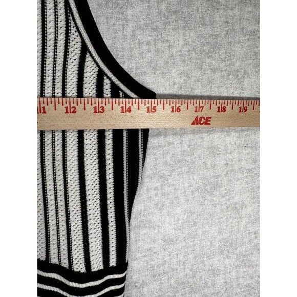 Venus Striped Tank Sweater Dress in Black and White Stretch Body Con Size Medium - Picture 4 of 8